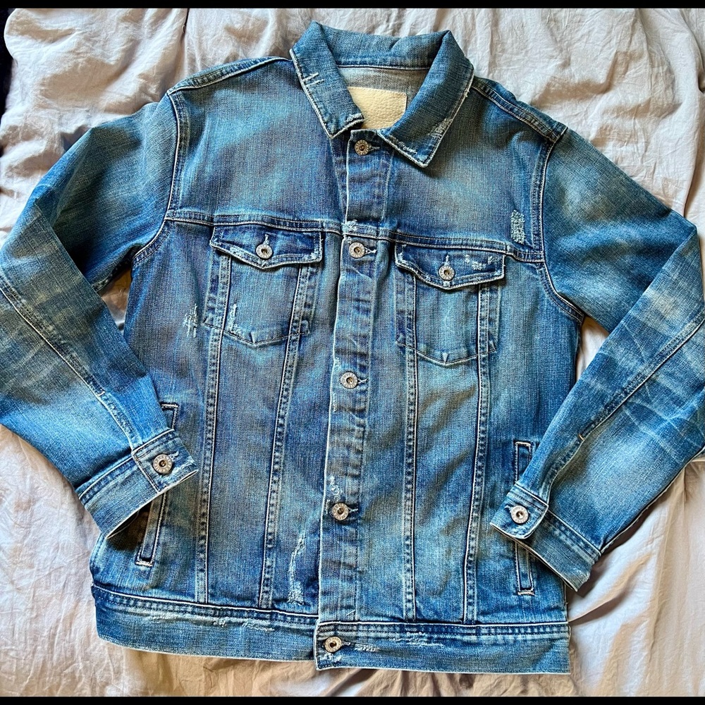 AG Jeans Adriano Goldschmied 17 Year Grouge Boyfriend Denim Jacket M - Picture 6 of 10